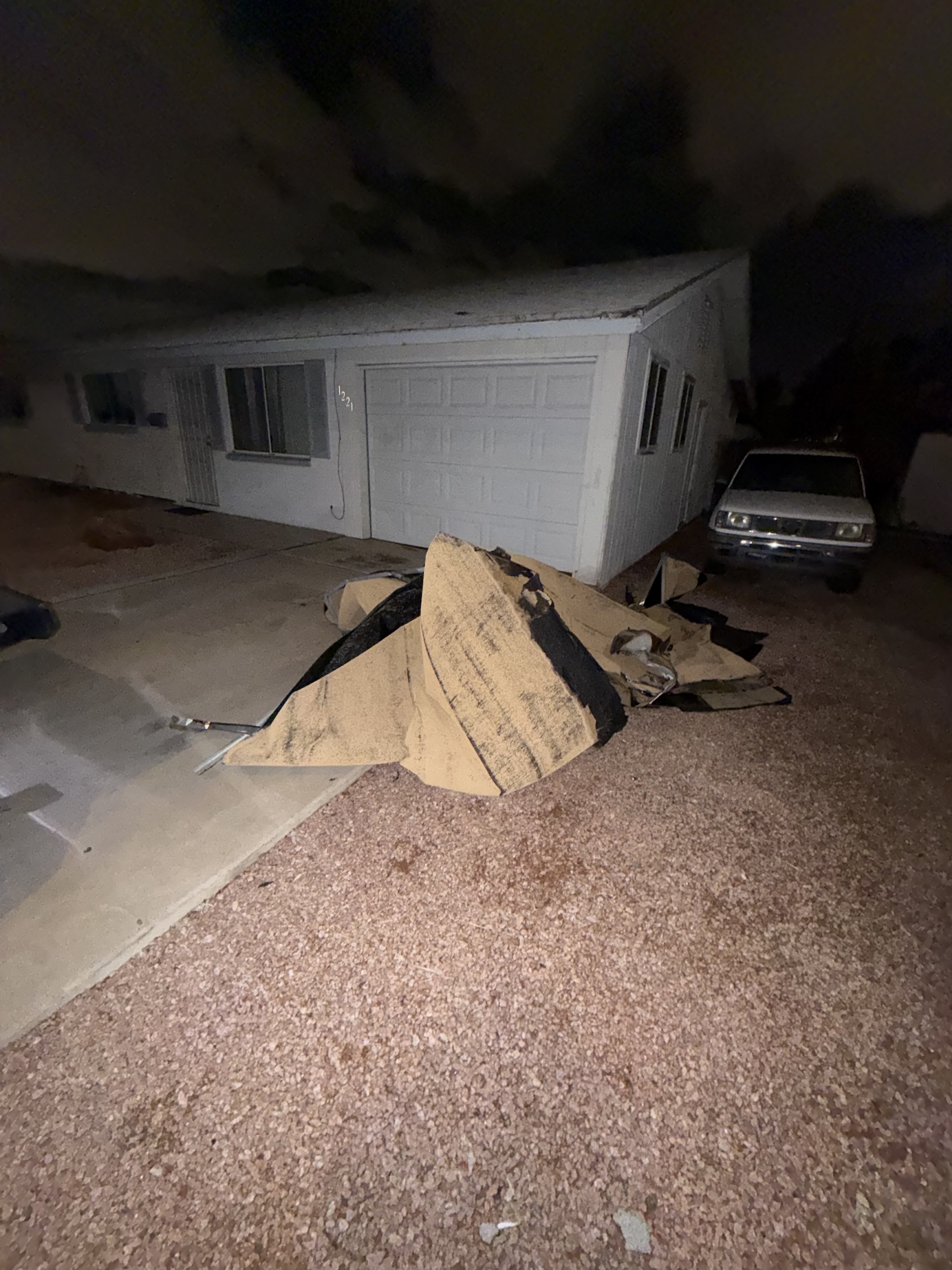 Driveway debris before