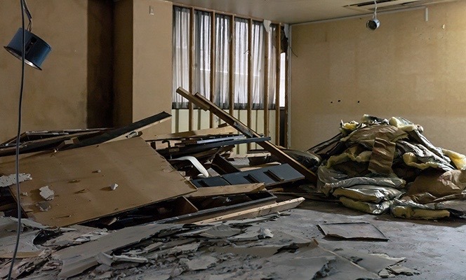 Interior demo debris