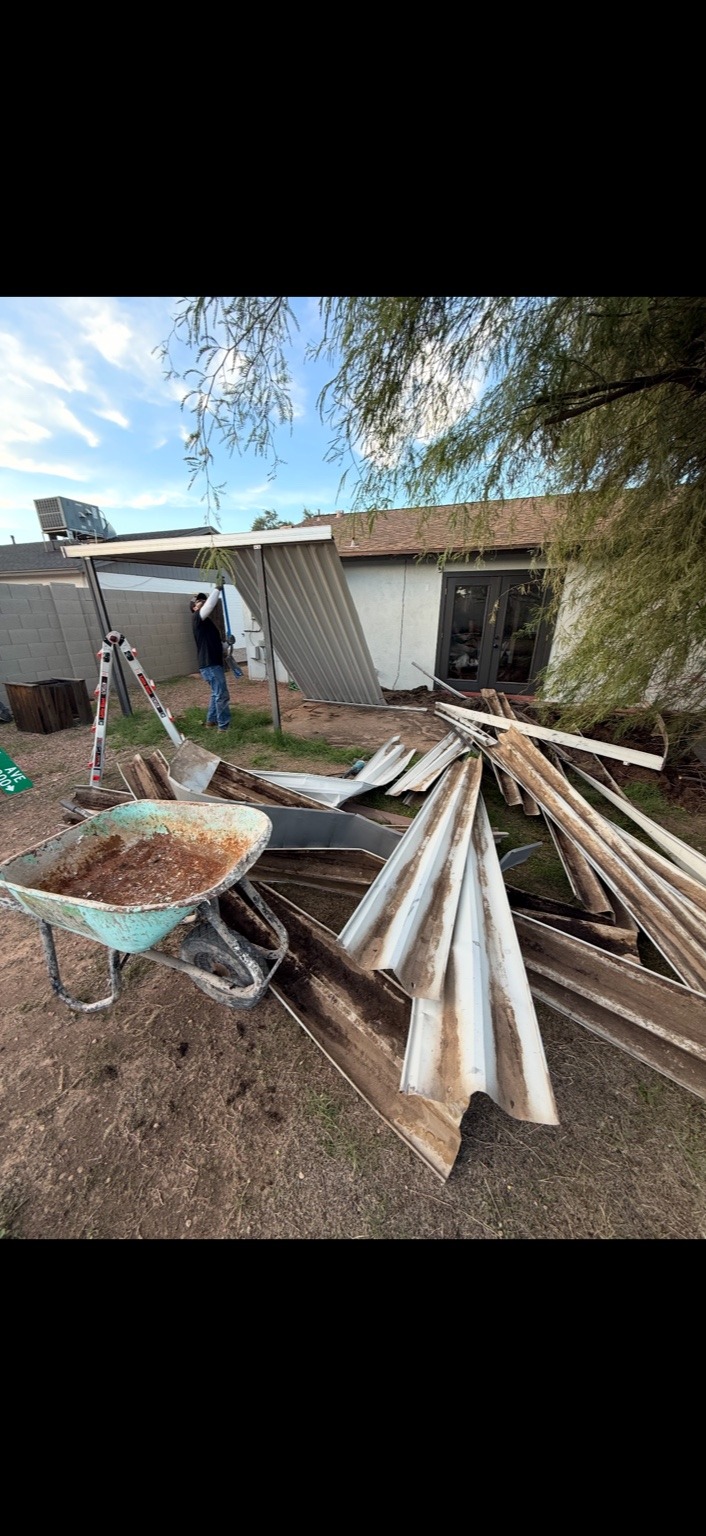 Patio during removal